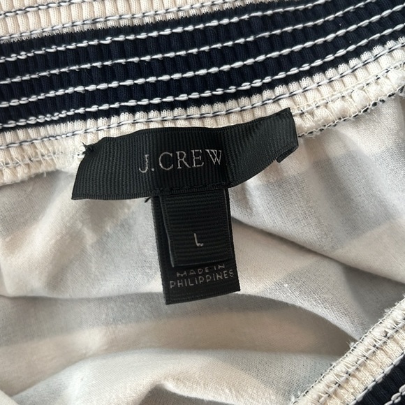 J.Crew Off Shoulder Nautical Stripe Dress | Bow Sleeve | 100% Cotton Size Large - Picture 7 of 7